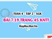 Bài 7.19 trang 45 Toán 8 Tập 2 Kết nối tri thức: Giá trị...